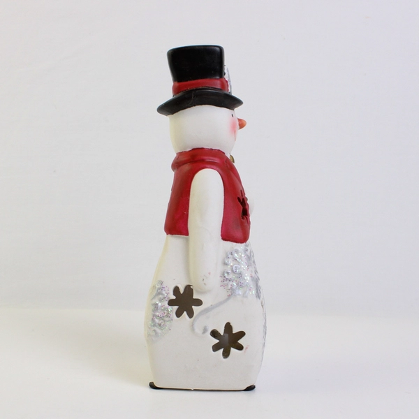 Decorative Ceramic Snowman Battery Operated Light 7" UNTESTED