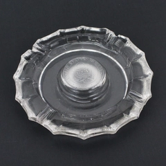 Vintage United States Seal Of The Senate Heavy Etched Glass Cigar Ashtray 8"