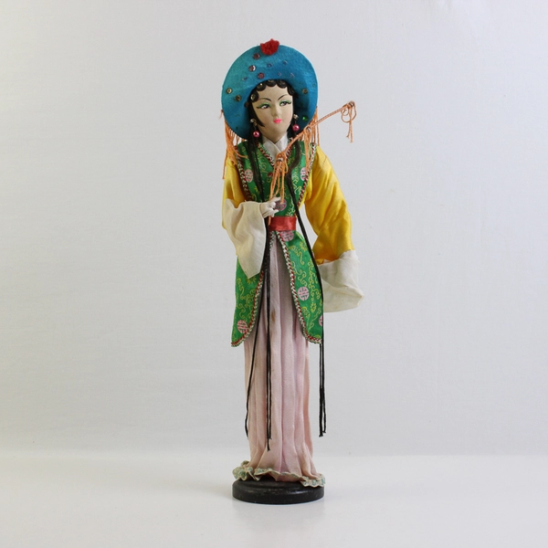 Decorative Standing Asian Doll Figure 15" FLAWED