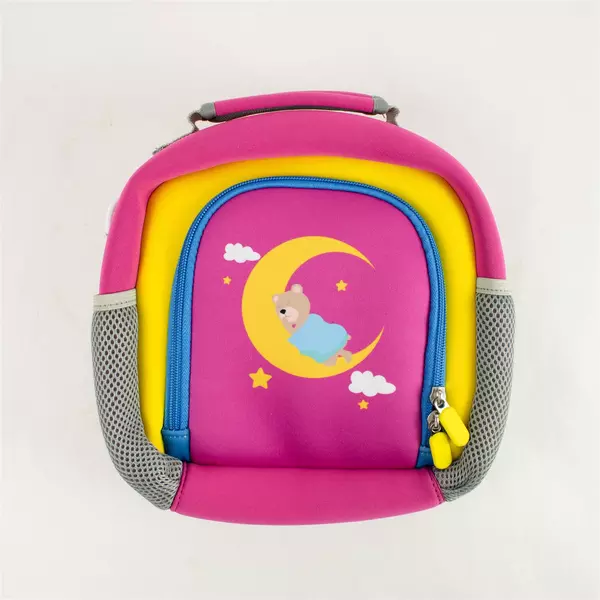 Travel Organizer Case for Headphones & Electronics Pink Yellow Zipper