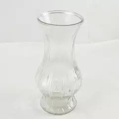 Vintage Hoosier Glass Ribbed Vase 10in Tall Collectible