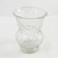E.O. Brody Co. Crinkle Clear Glass Vase 8" Vintage Textured Decorative