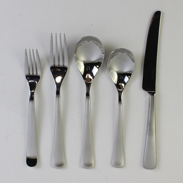 5-Piece Place Setting Robert Welch Malvern Bright Pattern 18/10 Stainless 