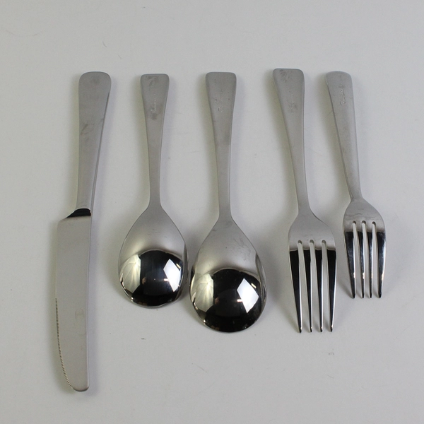 5-Piece Place Setting Robert Welch Malvern Bright Pattern 18/10 Stainless 