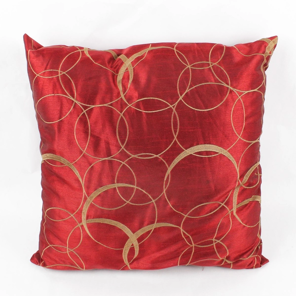 Set of 2 Decorative Red and Gold Square Throw Pillows 20" x 20"