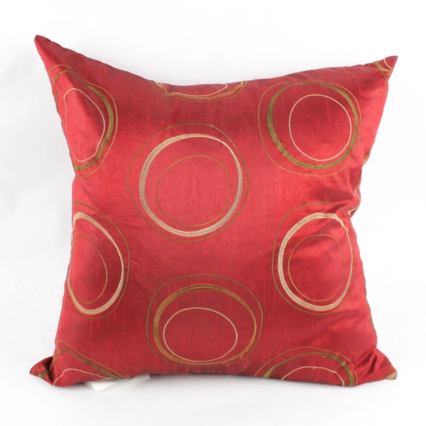 Set of 2 Decorative Red and Gold Square Throw Pillows 20" x 20"