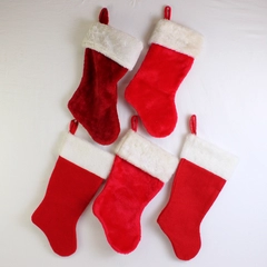 Lot of 5 Red and White Decorative Christmas Stockings