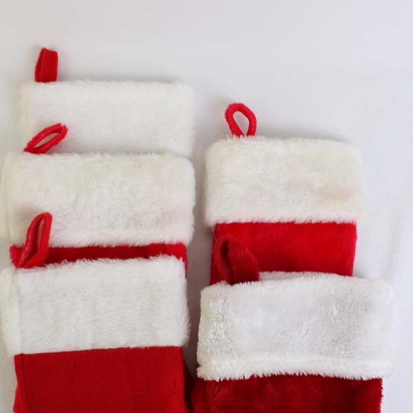 Lot of 5 Red and White Decorative Christmas Stockings