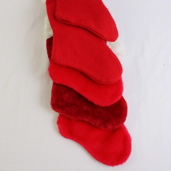 Lot of 5 Red and White Decorative Christmas Stockings