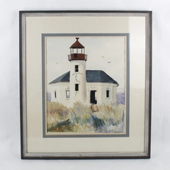 Coquille River Lighthouse Bandon, Oregon by V.L. Gant Framed Matted