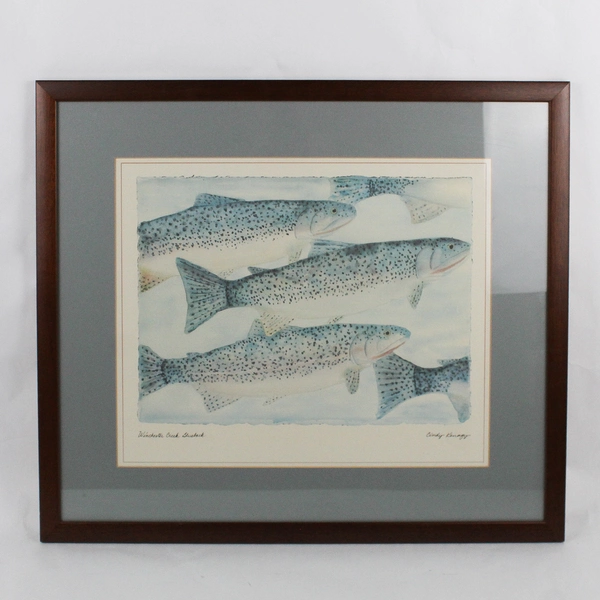 Winchester Creek Steelhead by Cindy Kenagy Framed Matted