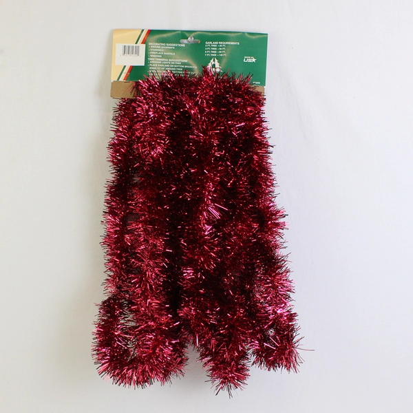 Holiday Trims 15' Red Plush Garland Tinsel Christmas Decor