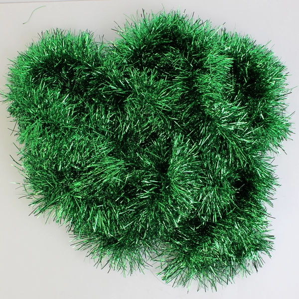 Lot of 2 Decorative Christmas Tinsel Garlands Red and Green