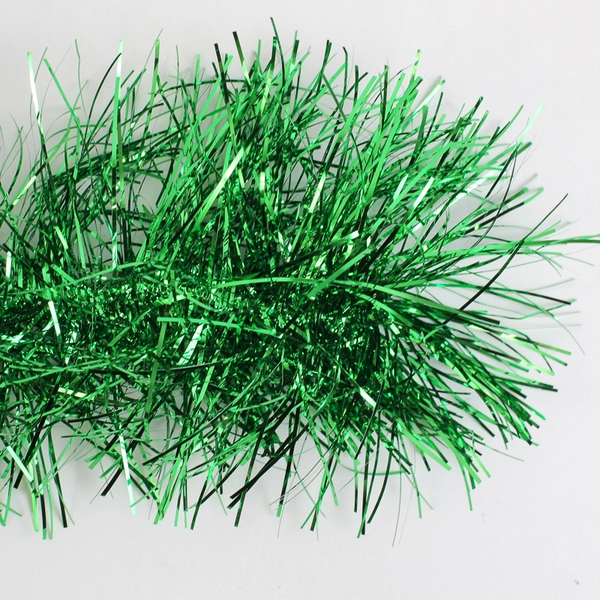 Lot of 2 Decorative Christmas Tinsel Garlands Red and Green