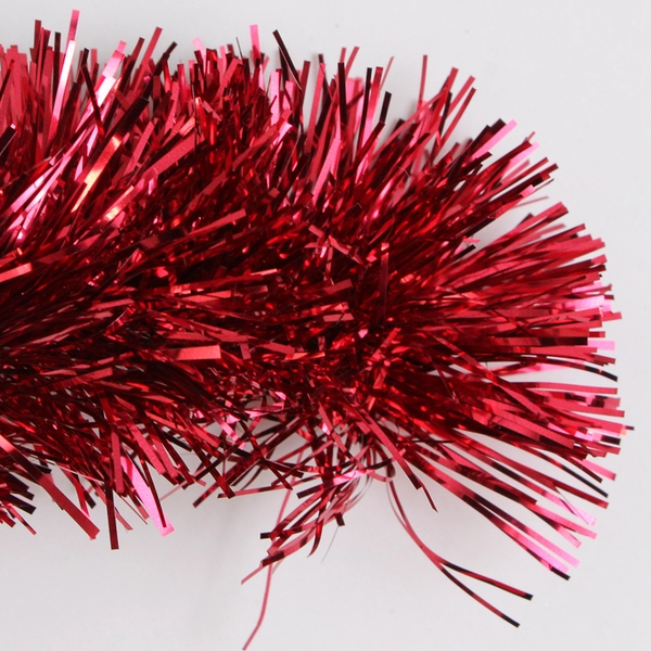 Lot of 2 Decorative Christmas Tinsel Garlands Red and Green