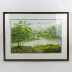 Lavid's Cape Landscape Watercolor Painting Matted and Framed