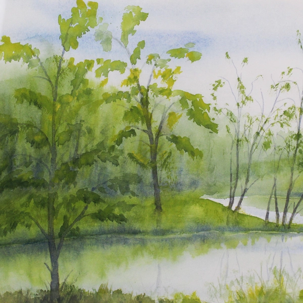 Lavid's Cape Landscape Watercolor Painting Matted and Framed