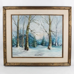 Winter Landscape Original Oil Painting Agness Hunger Framed