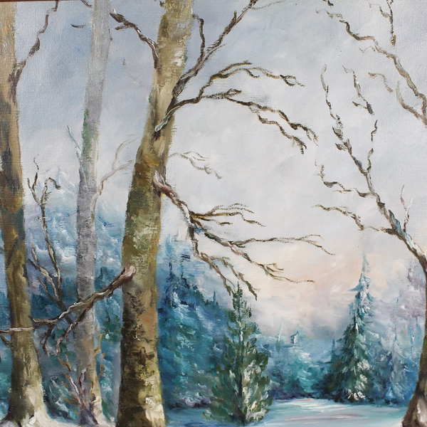 Winter Landscape Original Oil Painting Agness Hunger Framed
