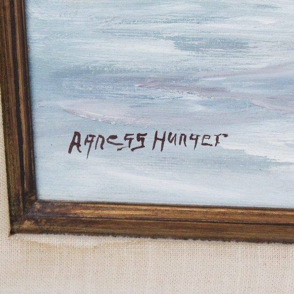 Winter Landscape Original Oil Painting Agness Hunger Framed