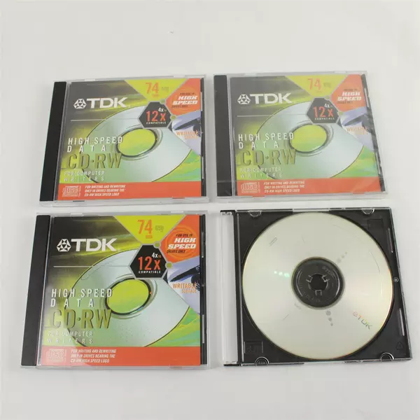 Lot of 4 TDK 74min High-Speed CD-RW Rewritable Discs New