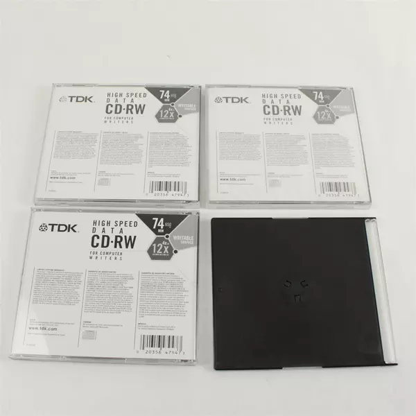 Lot of 4 TDK 74min High-Speed CD-RW Rewritable Discs New