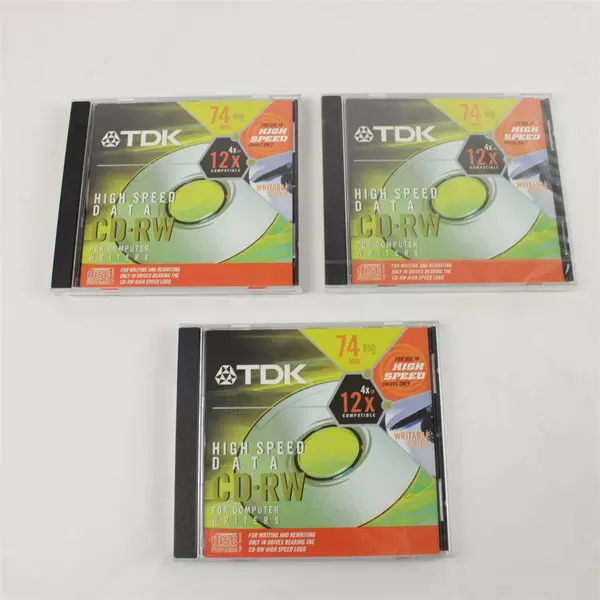 Lot of 4 TDK 74min High-Speed CD-RW Rewritable Discs New