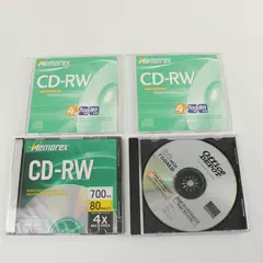 Lot of 4 Blank CD-RW 80 Min Discs Memorex & Office Depot New