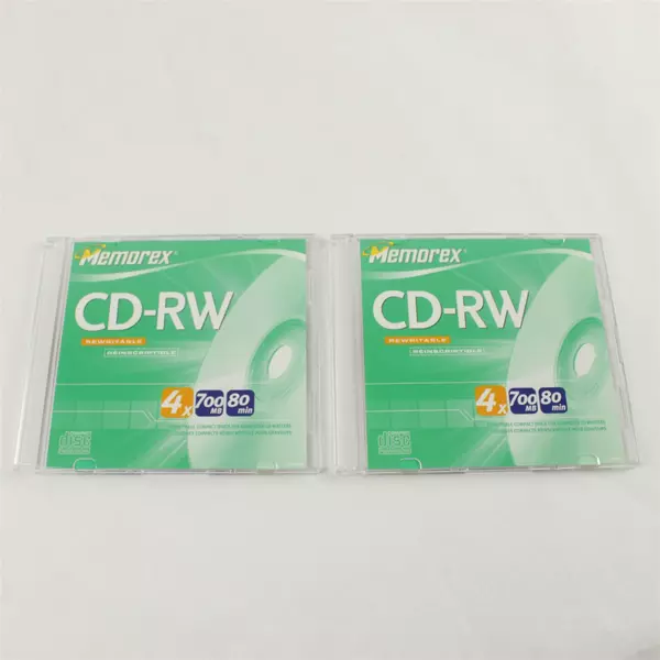 Lot of 4 Blank CD-RW 80 Min Discs Memorex & Office Depot New