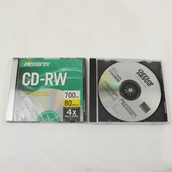 Lot of 4 Blank CD-RW 80 Min Discs Memorex & Office Depot New