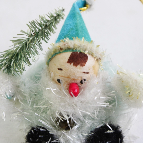 Vintage Wooden Boy Christmas Tree Hanging Ornament