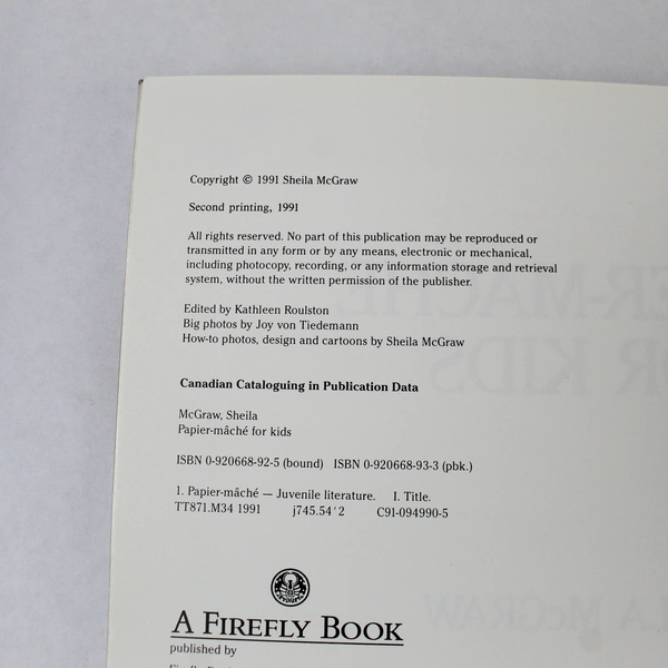 Papier Mache for Kids by Sheila McGraw 1991, Creative Fun Projects