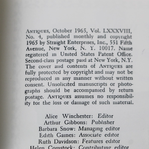Vintage Shreve Antiques Catalog October 1965 - Acceptable Condition