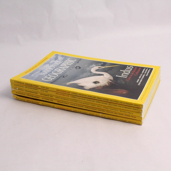 Lot of 5 Vintage 2000 National Geographic Magazine Issues 2 June Sept Oct Nov