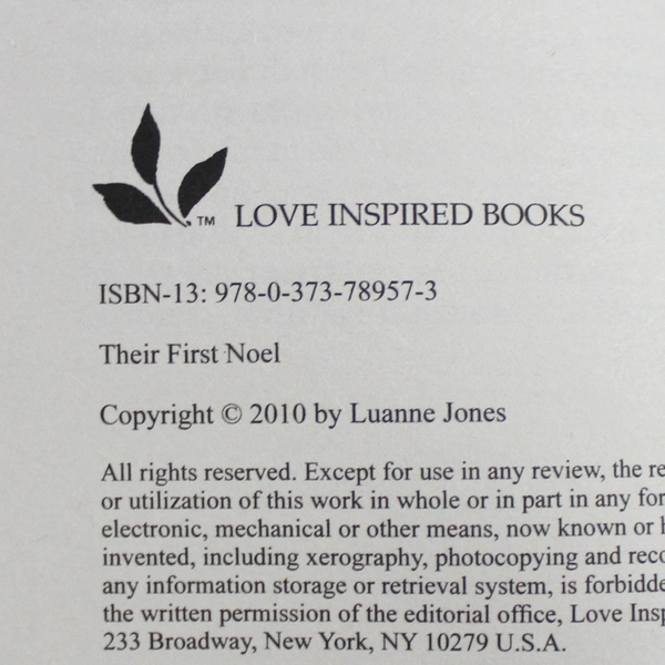 Harlequin Love Inspired Romance Novel Their First Noel Annie Jones 2010 PB