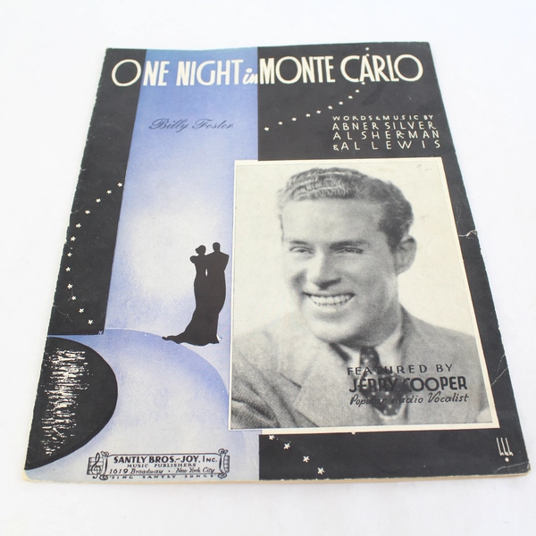 Vintage Lot Of 4 Sheet Music 1935 One Night In Monte Carlo Clouds