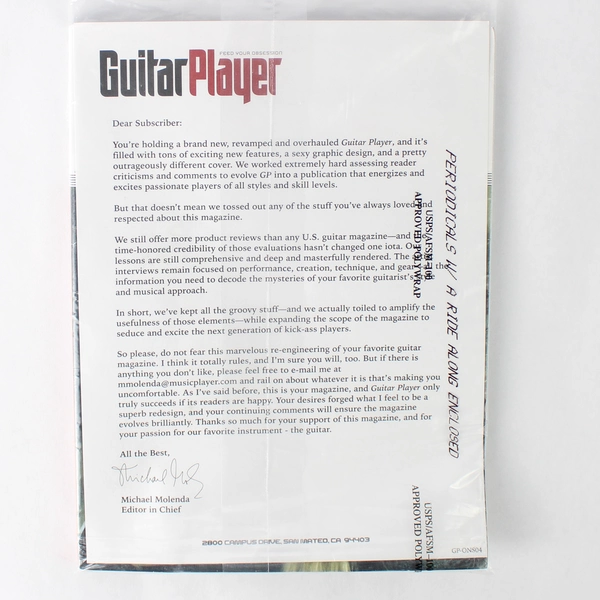 Vintage Guitar Player Magazine Zakk Wylde March 2004 Sealed Plastic