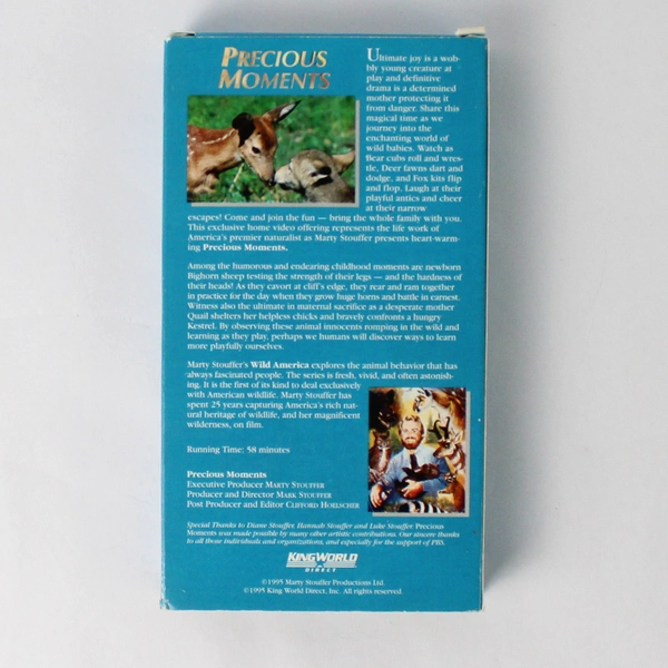 Marty Stouffer's Wild America: Precious Moments 1995 VHS Movie Tape King World