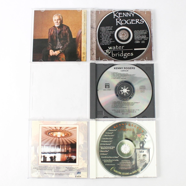 Lot of 3 Kenny Rogers CD Water and Bridges Timepiece Lucille David Foster