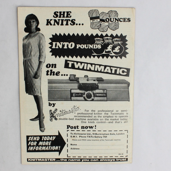 Vintage Modern Knitting Magazine Machine Knitting April 1969 Easter Knits