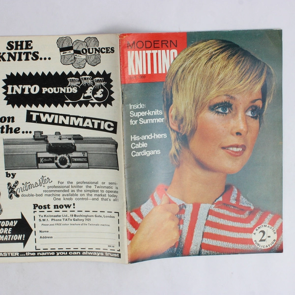 Vintage Modern Knitting Magazine Machine Knitting June 1969 Super-Knits