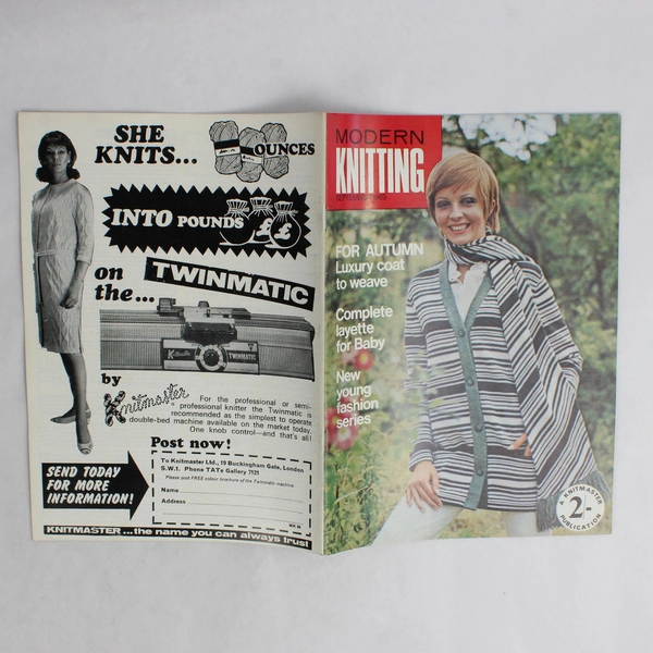 Vintage Modern Knitting Magazine Machine Knitting September 1969 For Autumn