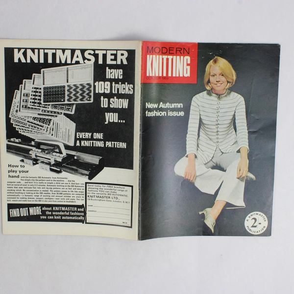 VTG Modern Knitting Magazine Machine Knitting October 1969 New Autumn Fashion