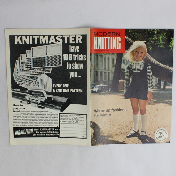 Vintage Modern Knitting Magazine Machine Knitting November 1969 Warm-up Fashions