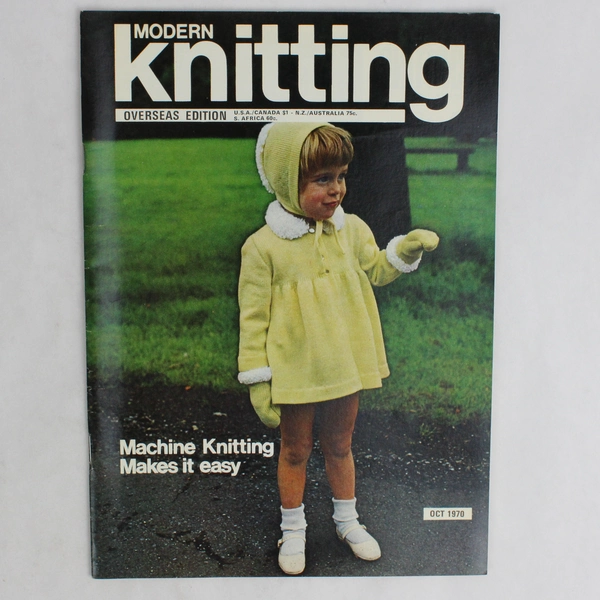 Vintage Modern Knitting Magazine Machine Knitting October 1970 Machine Knitting