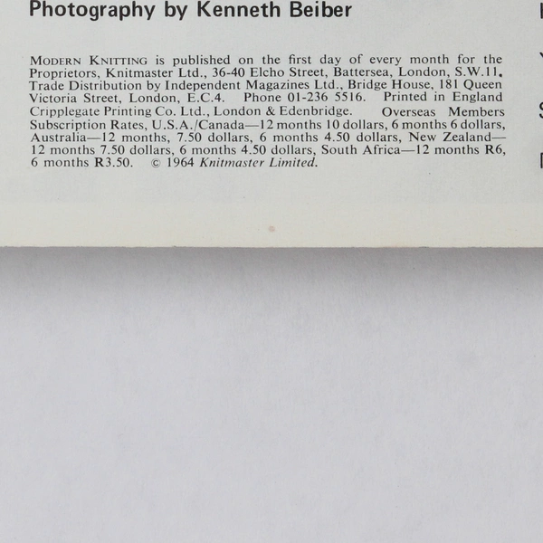 Vintage Modern Knitting Magazine Machine Knitting August 1971 W/Tension Chart