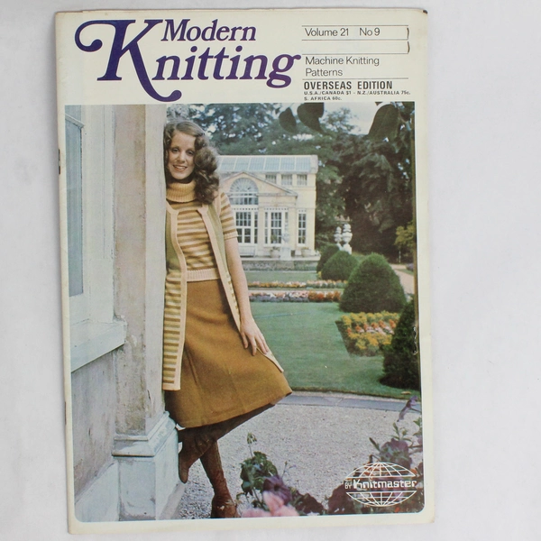 Vintage Modern Knitting Magazine Machine Knitting Sept 1971 With Tension Chart