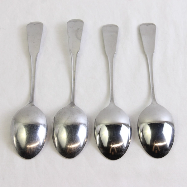 Set of 4 Oneida Plymouth Rock Oval Soup Spoons Stainless Flatware Replacements