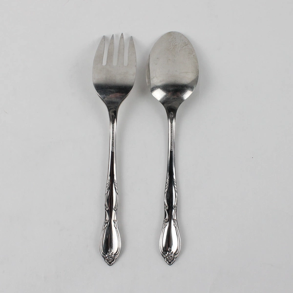 Lot Of 2 Oneida Silver Montclair (Stainless) Flatware Serving Fork & Spoon Set