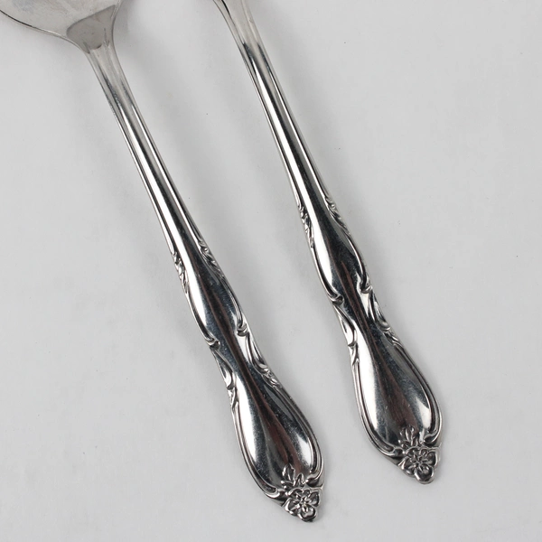Lot Of 2 Oneida Silver Montclair (Stainless) Flatware Serving Fork & Spoon Set